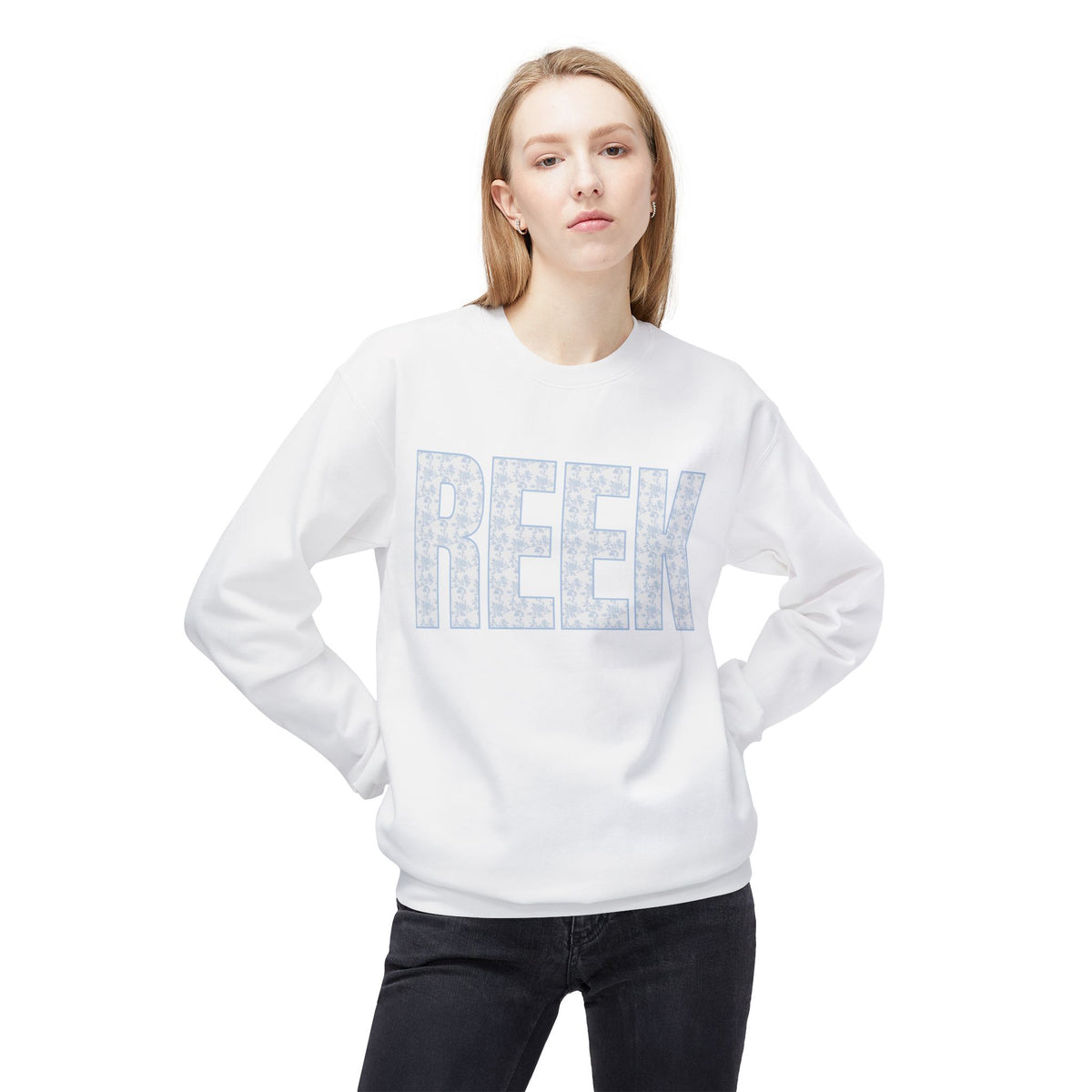 REEK Floral Pattern Crewneck Sweatshirt, Unisex